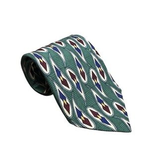 Ferrell Reed For Nickallan's Moss Green Men's Vintage Paisley Silk Tie